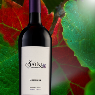 green leaf Saini vineyard wine bottle