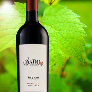 green leaf Saini vineyard wine bottle Sonoma  California