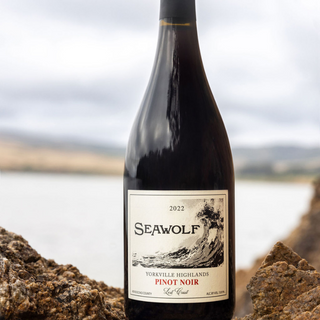 red wine bottle Seawolf vineyard California Mendocino County  ocean sunset