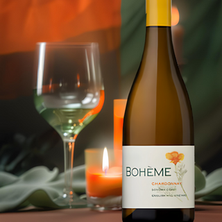 white wine Chardonnay Boheme, California Sonoma