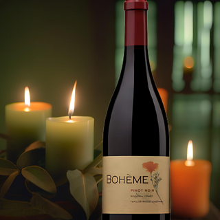Red wine bottle Sonoma Coast Boheme, orange sage