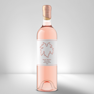Ros_of_Pinot_Noir_Sonoma_County, rose wine,  leaf labela, bottle